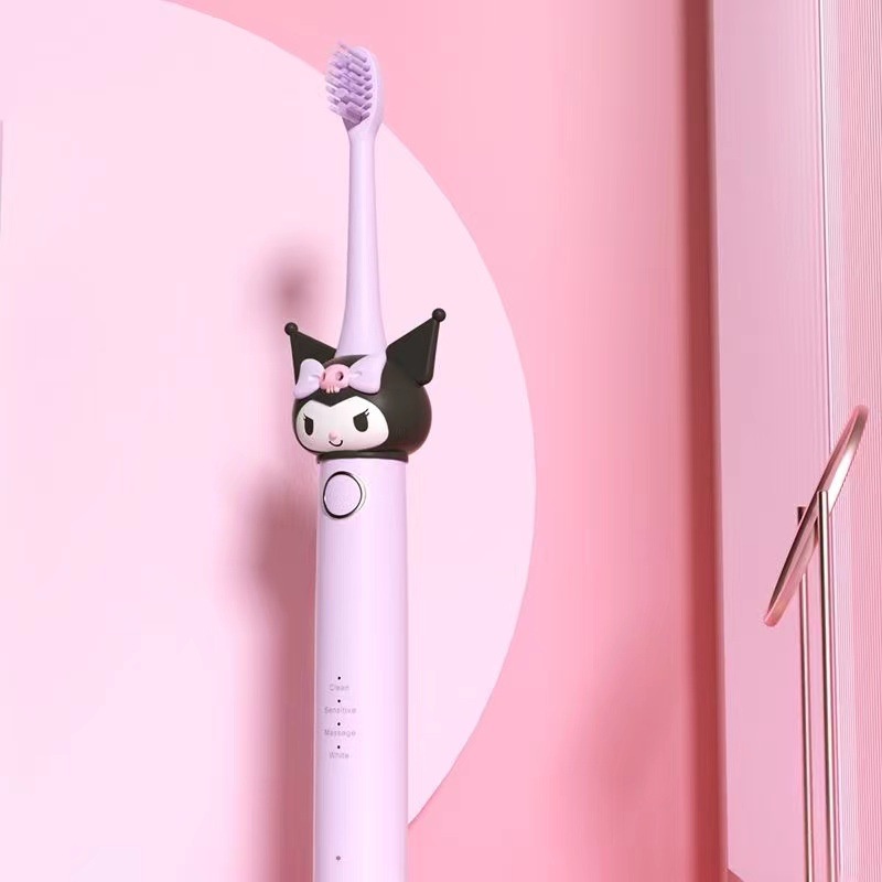 Bàn Chải Đánh Răng Điện Yimi Kuromi Đế Mềm Cho Nữ