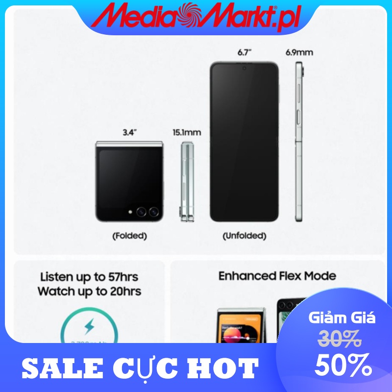 Điện thoại Samsung Galaxy Z Flip5 216GB/8GB và 512GB/8GB .