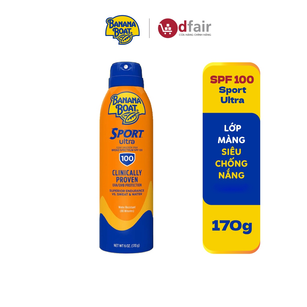 Xịt Chống Nắng Thể Thao Banana Boat Sport Ultra Spray SPF100 170g/chai