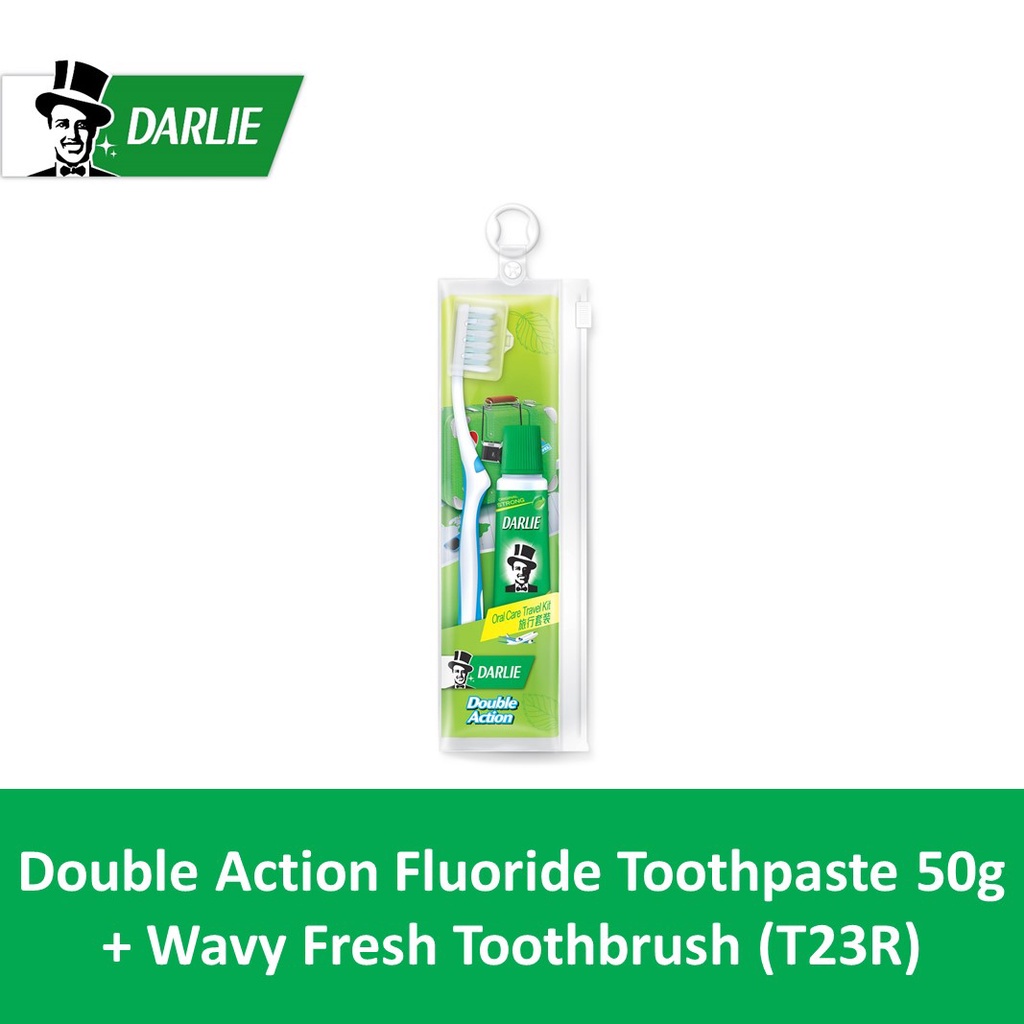 Kem Đánh Răng Darlie Double Action Fresh Clean 50g và Bàn Chải Đánh Răng