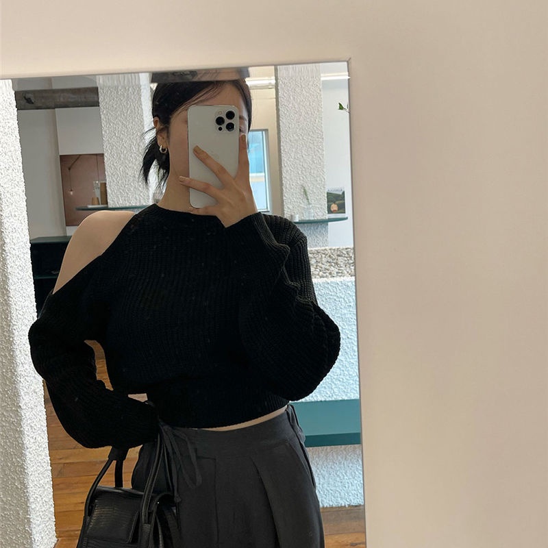 Áo Sweater Trễ Vai Phong Cách Hàn Quốc Đơn Giản Cho Nữ