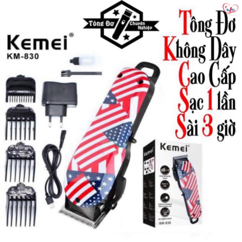 Tông Đơ Cắt Tóc KEMEI KM-830 Tông đơ dùng cho thợ chuyên nghiệp, gia đình