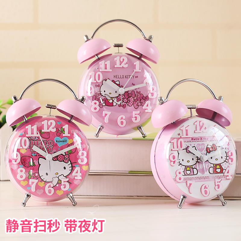 Đồng hồ báo thức phiên bản hàn quốc dễ thương của cô gái hoạt hình đồng hồ báo thức trái tim học sinh thời trang sáng tạo với giường câm đơn giản mỗi