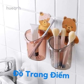 Cốc gấu dán tường đựng bàn chải