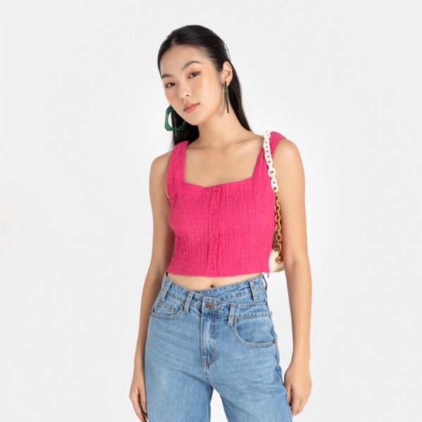 Áo Croptop Thời Trang Nữ HNOSS Hai Dây Bản To HNAKI063