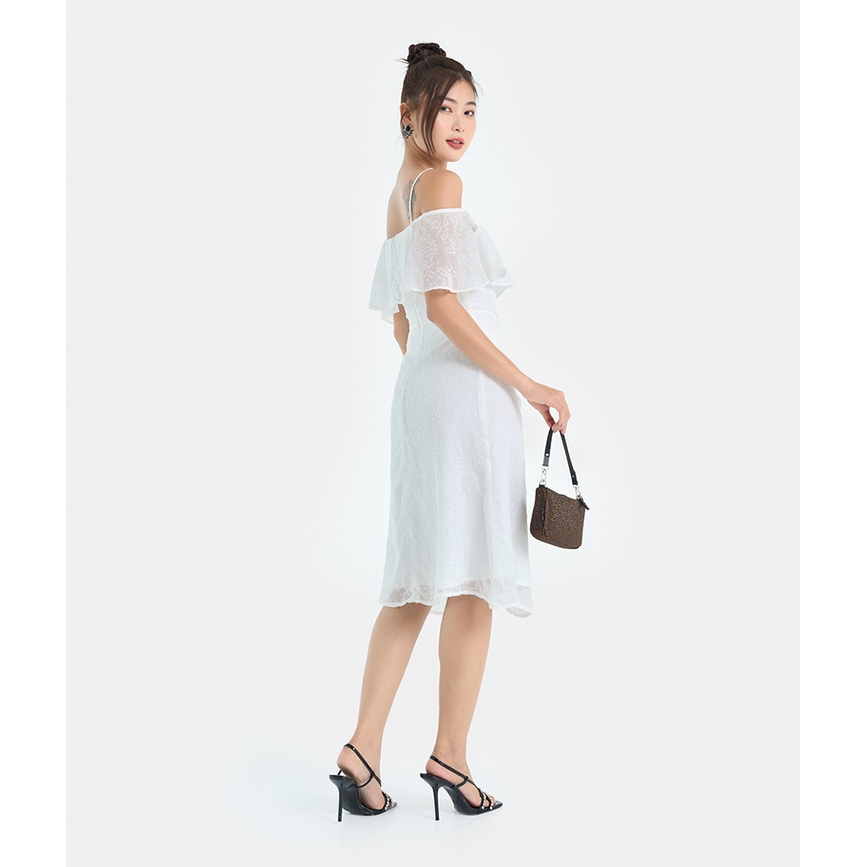 Đầm Lửng Nữ Thời Trang HNOSS 2 Dây Vai Rớt Nhún Tà HNDLU074