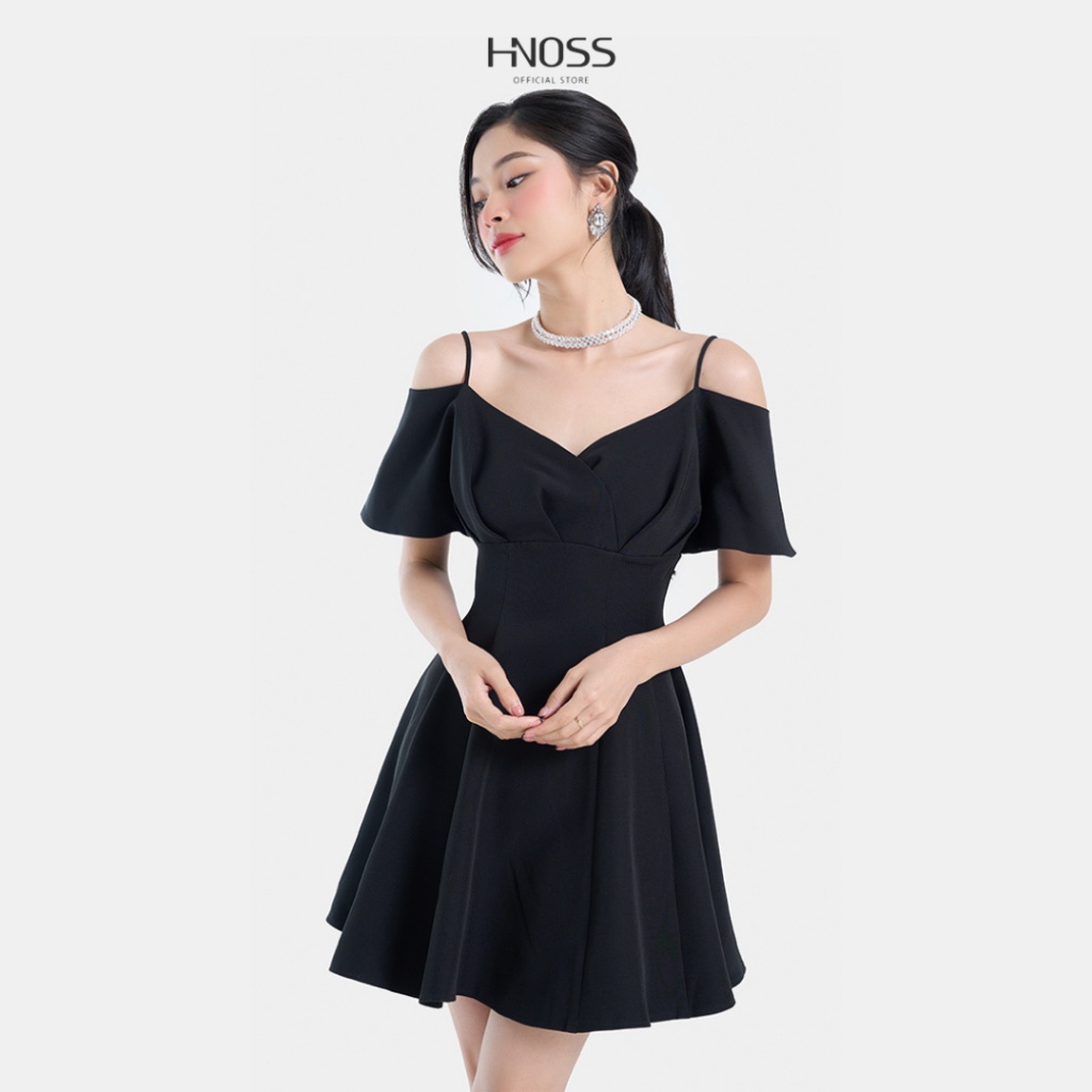 Đầm Xoè Nữ Thời Trang HNOSS 2 Dây Bẻ Vai HNDLU081