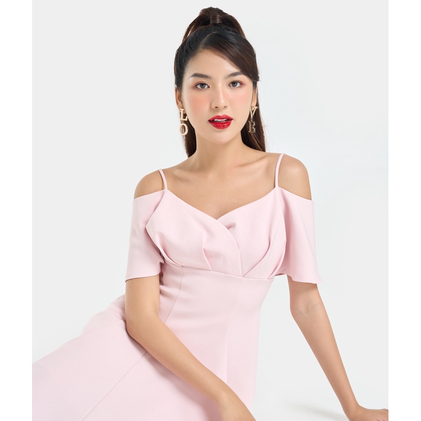 Đầm Xoè Nữ Thời Trang HNOSS 2 Dây Bẻ Vai HNDLU081