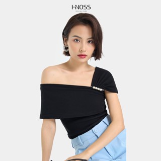 Áo Thun Nữ Thời Trang HNOSS Lệch Vai Phối Ngọc HNATH033