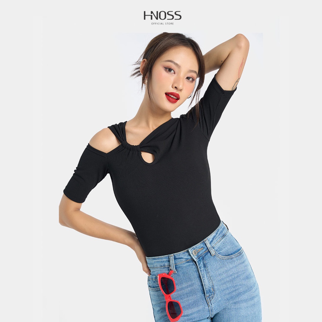 Áo Thun Nữ Thời Trang HNOSS Cutout Tay Ngắn HNATH034