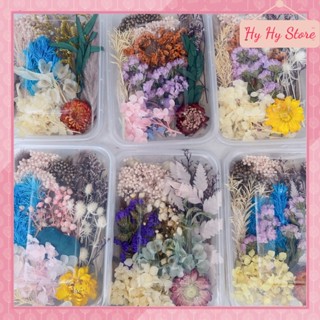 Hoa khô tự nhiên mix nhiều loại trang trí resin, nến thơm, sổ tay khung ảnh lưu niệm vintage