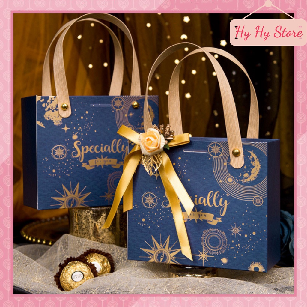 Túi Quà Tặng đám cưới quai cói trang trí hoa Hy Hy Store