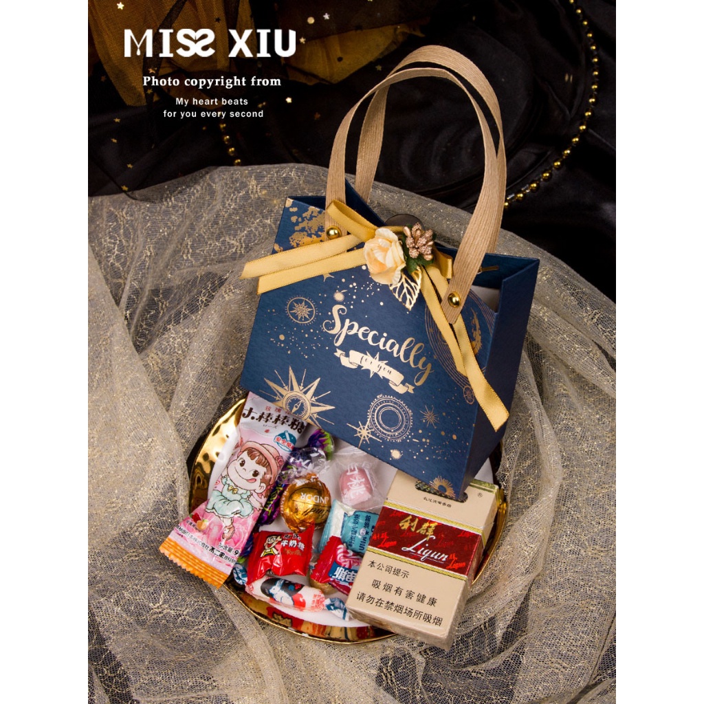 Túi Quà Tặng đám cưới quai cói trang trí hoa Hy Hy Store