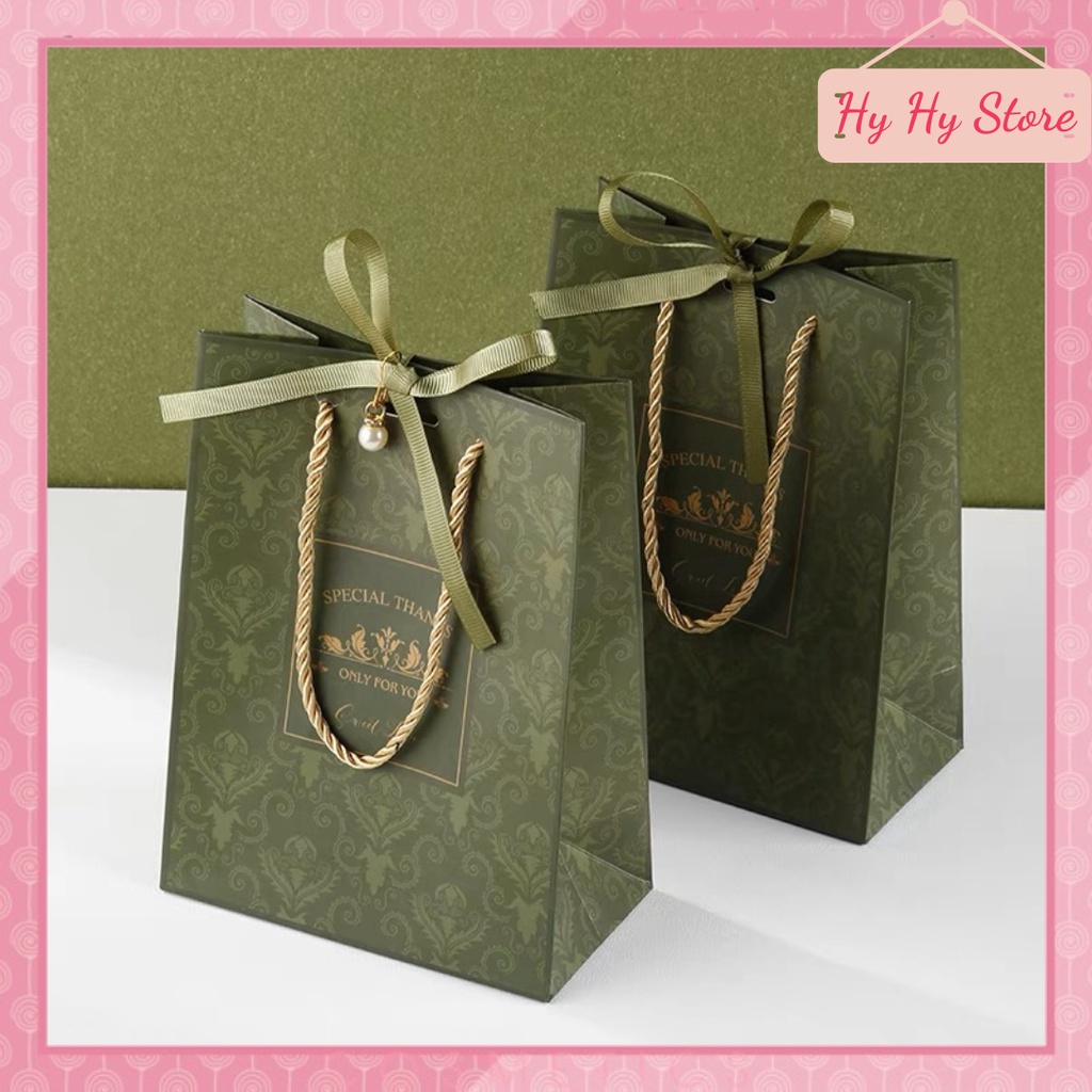 Túi tote ruy băng đựng quà phong cách vintage cổ điển