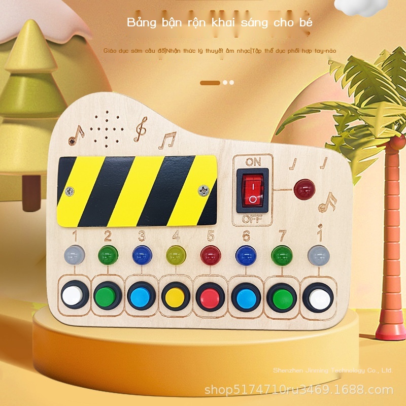 Đồ chơi xếp hình bằng gỗ cho trẻ em giáo dục sớm nhạc cụ mẫu lý thuyết âm nhận thức đàn piano hộp bận rộn bảng