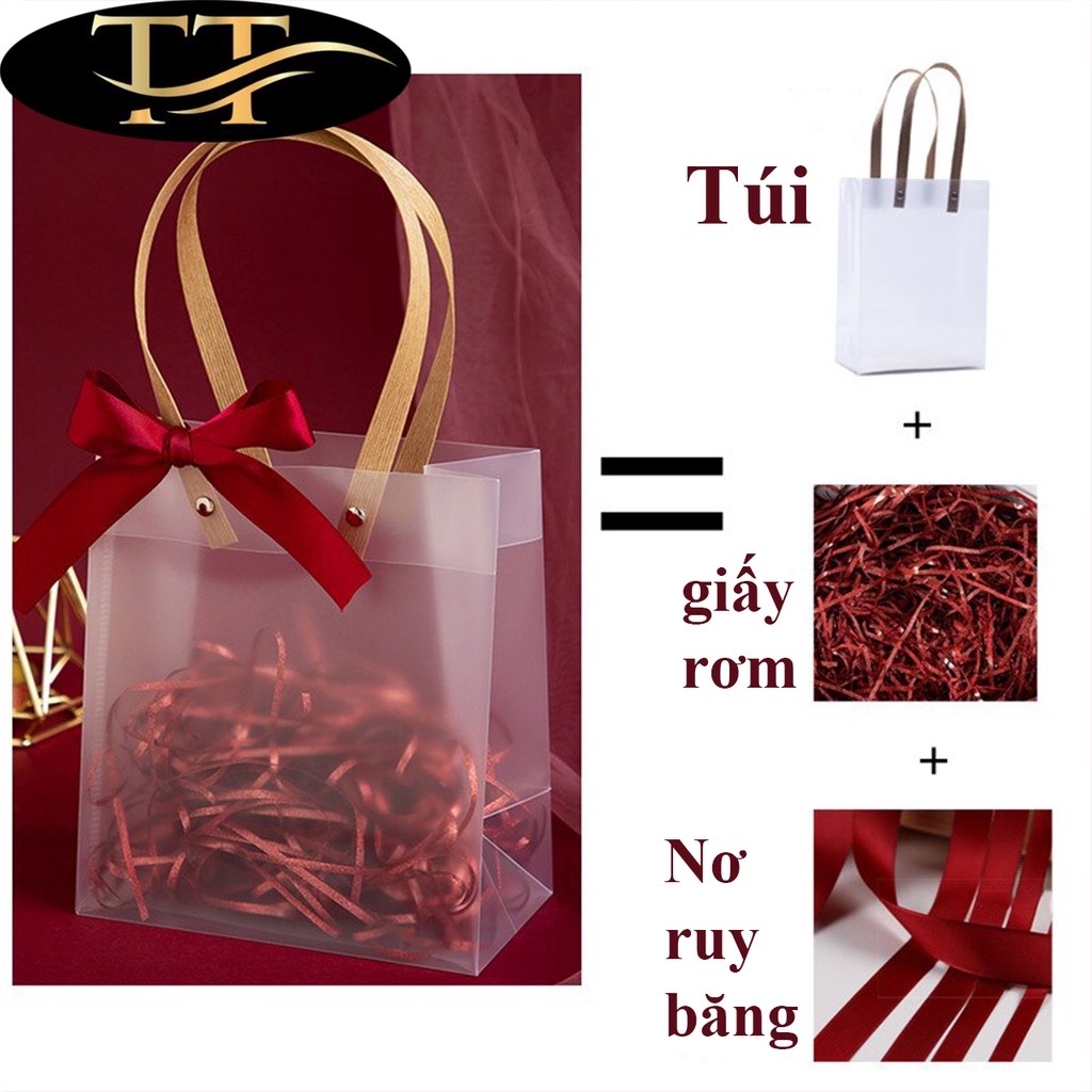 Túi Đựng Quà Trong Suốt kèm nơ và giấy rơm Hy Hy Store