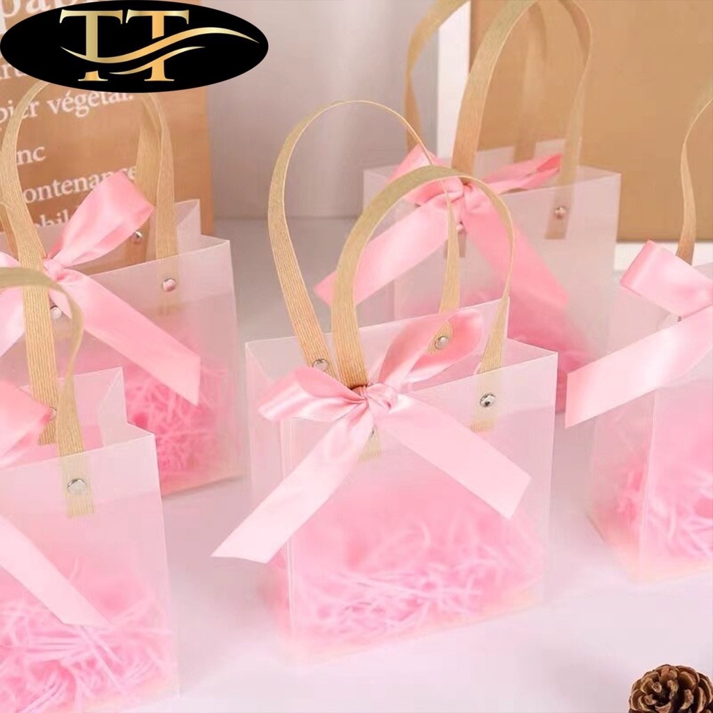 Túi Đựng Quà Trong Suốt kèm nơ và giấy rơm Hy Hy Store