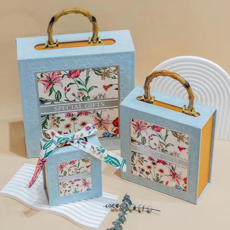 Hộp quà bọc nhung quai trúc Flower Garden - Thiết kế độc đáo sang trọng Hy Hy Store