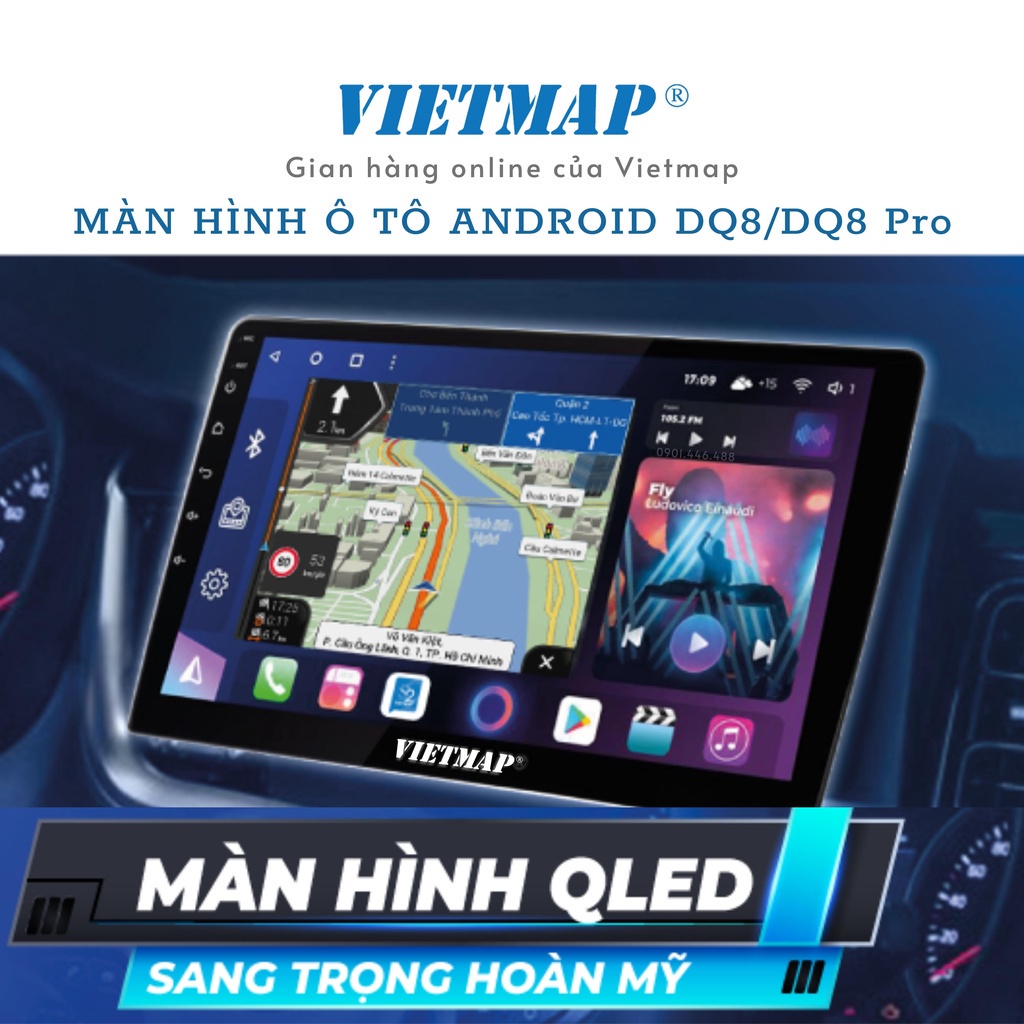 Màn Hình Vietmap DQ8 / DQ8 PRO - DVD Android Giải trí đa phương tiện - Hàng chính hãng