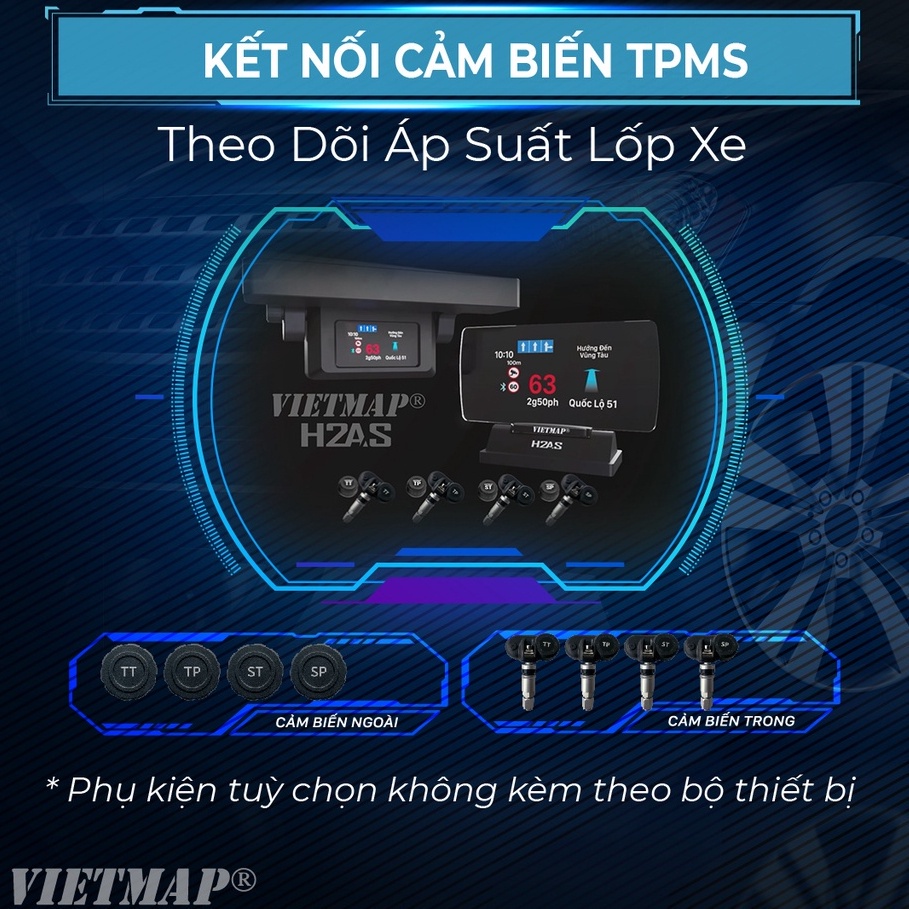  H2AS - Màn hình HUD Cảnh báo giao thông dẫn đường  Live