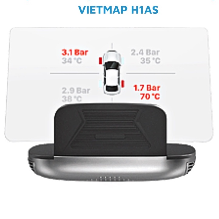 H1AS - Màn hình HUD Cảnh báo giao thông dẫn đường  Live - Báo áp suất lốp