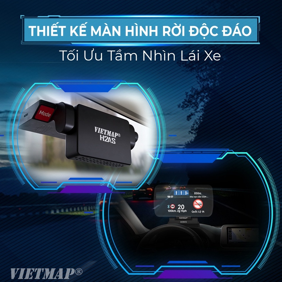 H2AS - Màn hình HUD Cảnh báo giao thông dẫn đường  Live