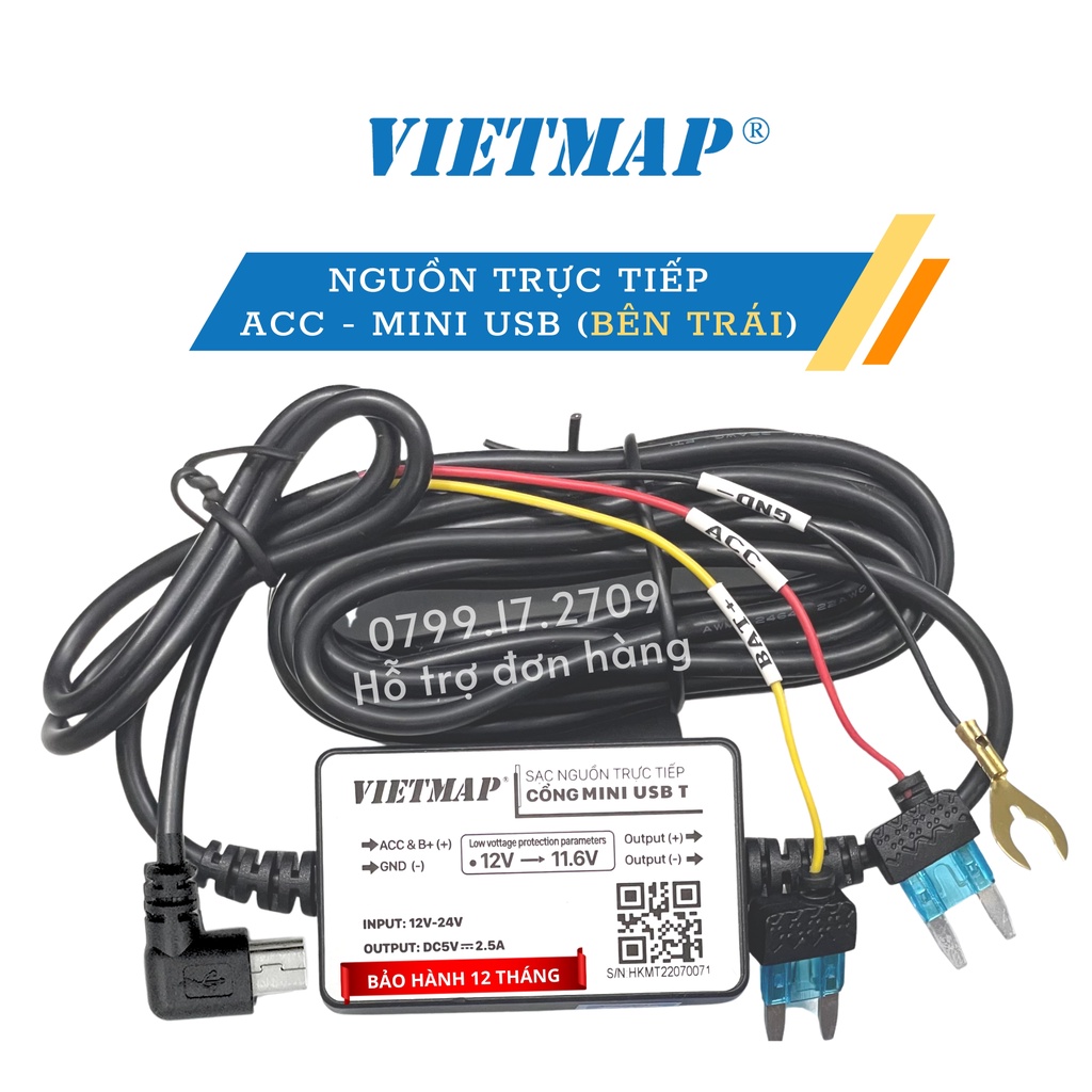 Bộ sạc trực tiếp Acc cho Camera hành trình Vietmap - Hàng chính hãng