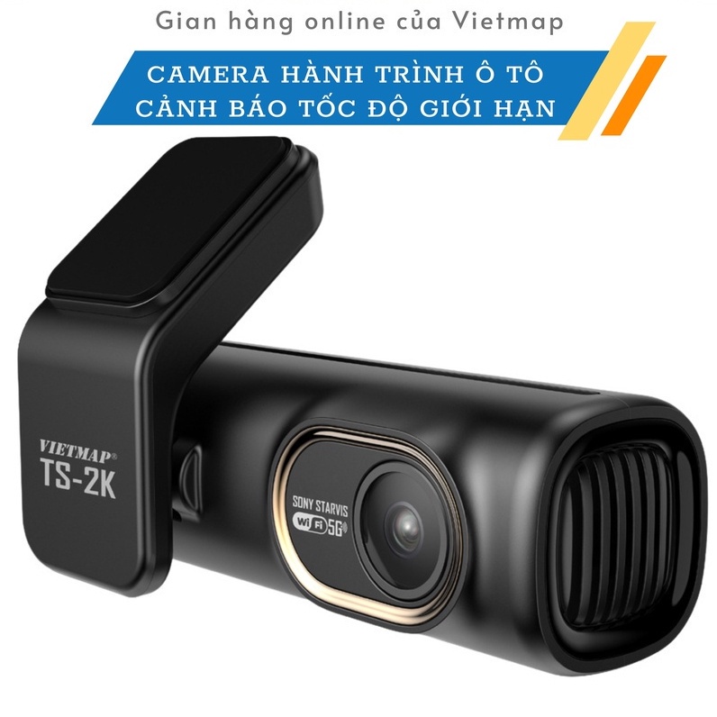 Camera hành trình Vietmap TS-2K kèm sạc ACC - Cảnh báo giao thông bằng giọng nói ghi hình trước sau  - Hàng chính hãng