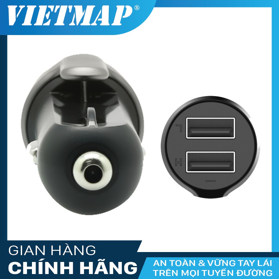 VIETMAP VM31 - Bộ Sạc Thoát Hiểm Đa Năng Trên Ô Tô 3 trong 1 - Hai Cổng Sạc Nhanh - Hàng Chính Hãng