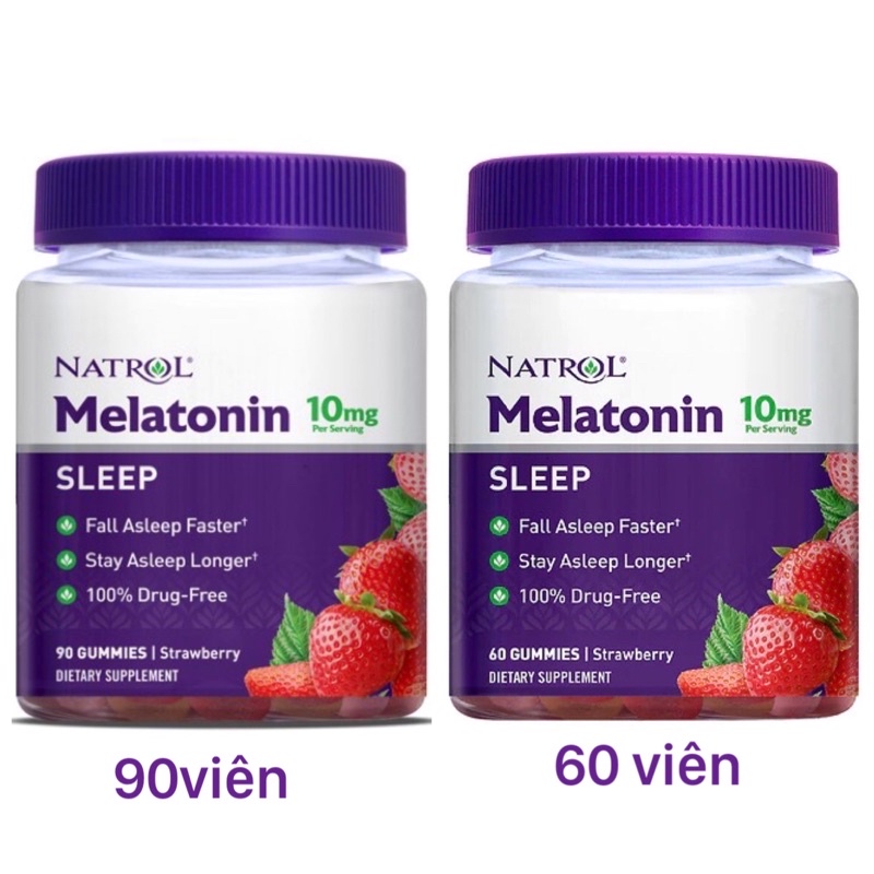 [date/2025] Kẹo dẻo hỗ trợ ngủ ngon Melatonin Natrol 5mg/10mg 90viên