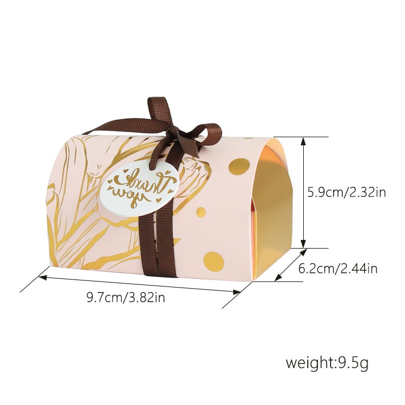 Hộp quà đựng bánh kẹo socola trang trí mini xinh xắn kèm tag Thank you