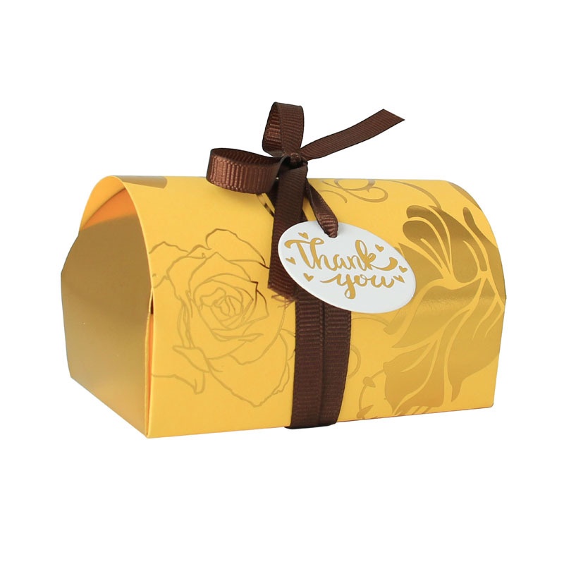 Hộp quà đựng bánh kẹo socola trang trí mini xinh xắn kèm tag Thank you