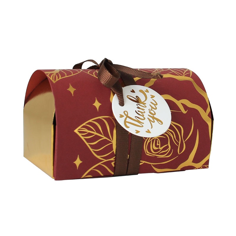 Hộp quà đựng bánh kẹo socola trang trí mini xinh xắn kèm tag Thank you