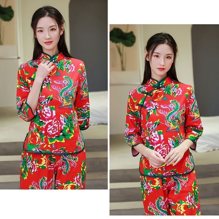 Influencer Northeast Quạt Múa Quạt Vuông Bằng Vải Hoa Lớn Phong Cách Làng Quê Yangko Retro Dân Tộc Vui Nhộn