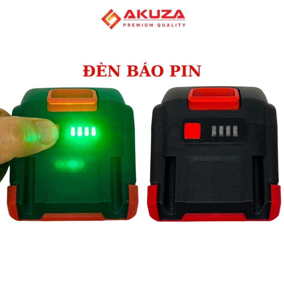 Pin Akuza 10cell và 15cell 21V có đèn báo pin/chân pin phổ thông dùng cho máy khoan/ Máy siết bulong SHOP DỤNG CỤ