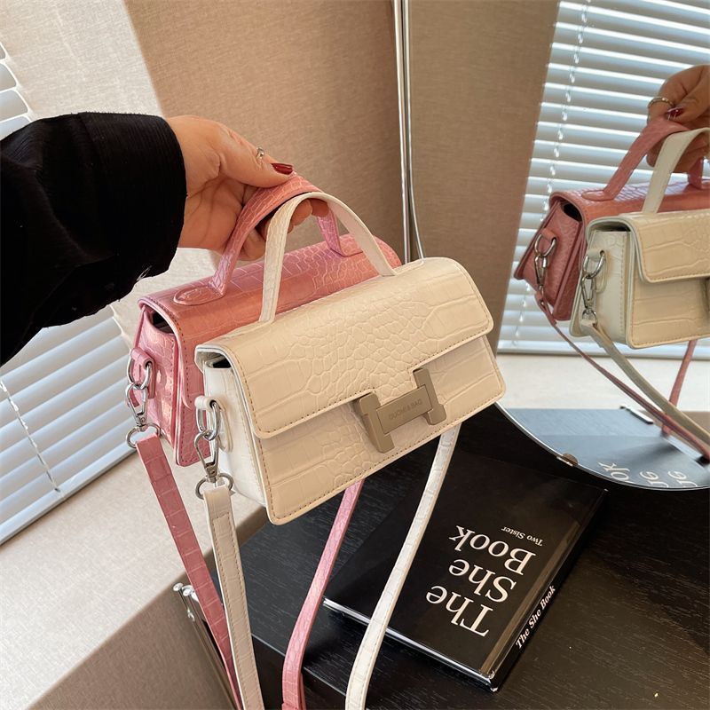 Túi Xách Đeo Vai Kiểu Vuông Nhỏ Họa Tiết Vân Đá Thời Trang Cho Nữ