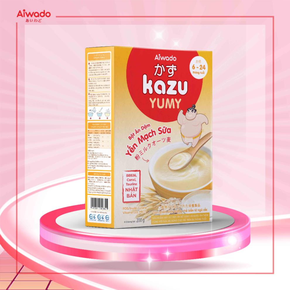 Bột ăn dặm Aiwado Kazu Yumy yến mạch sữa 200g (trên 4 tháng)