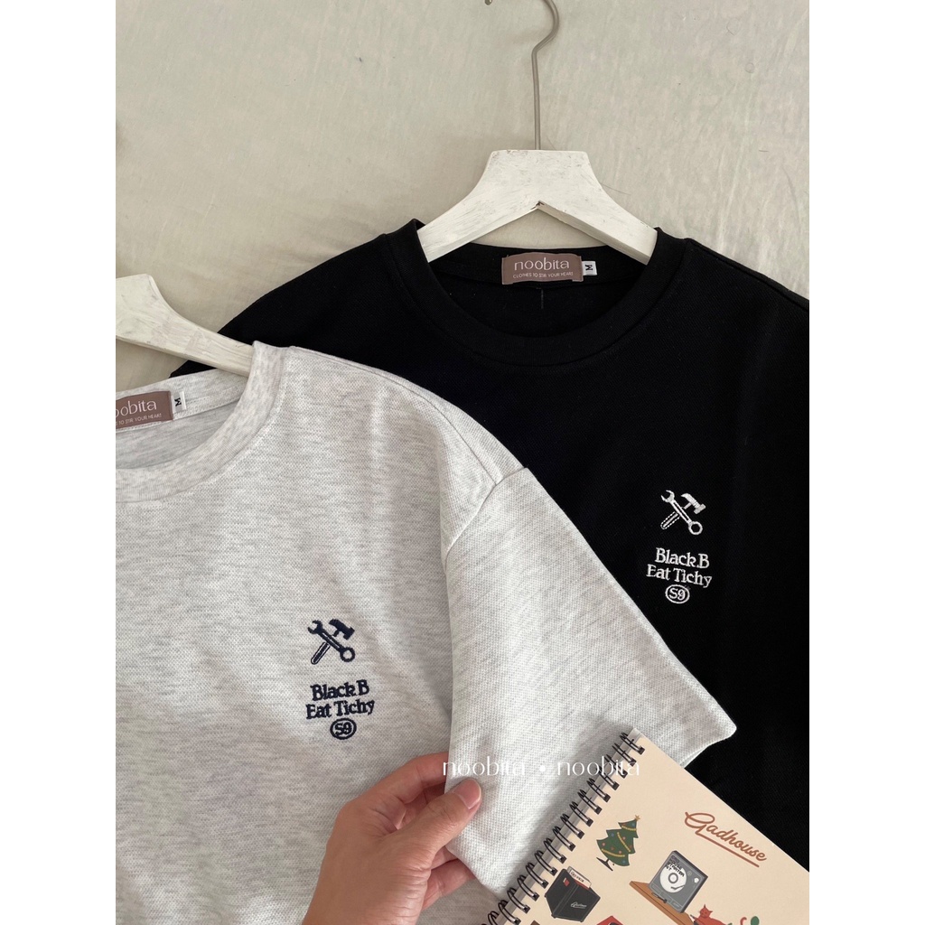 NOOBITA - Áo thun tay ngắn oversized BLACKB 8016