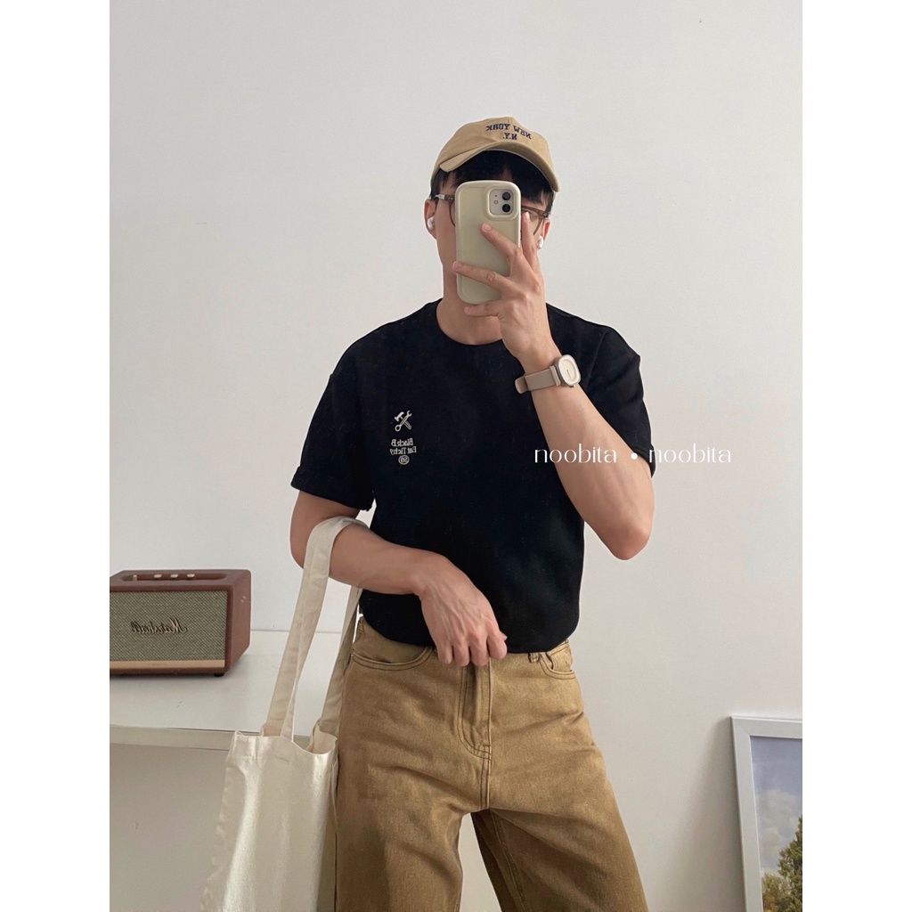 NOOBITA - Áo thun tay ngắn oversized BLACKB 8016