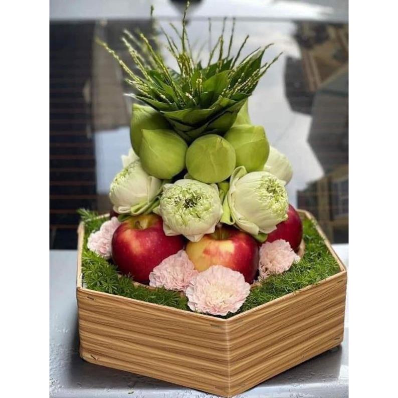 Khay lục giác để hoa quả,tráp bánh kẹo kích thước 36×36 cm