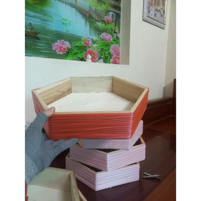 Khay lục giác để hoa quả,tráp bánh kẹo kích thước 36×36 cm