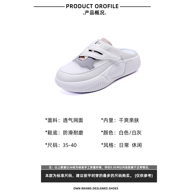 Dép Bít Mũi Đế Dày Phối Lưới Thoáng Khí Thời Trang Mùa Hè 2023 Mới Cho Nữ