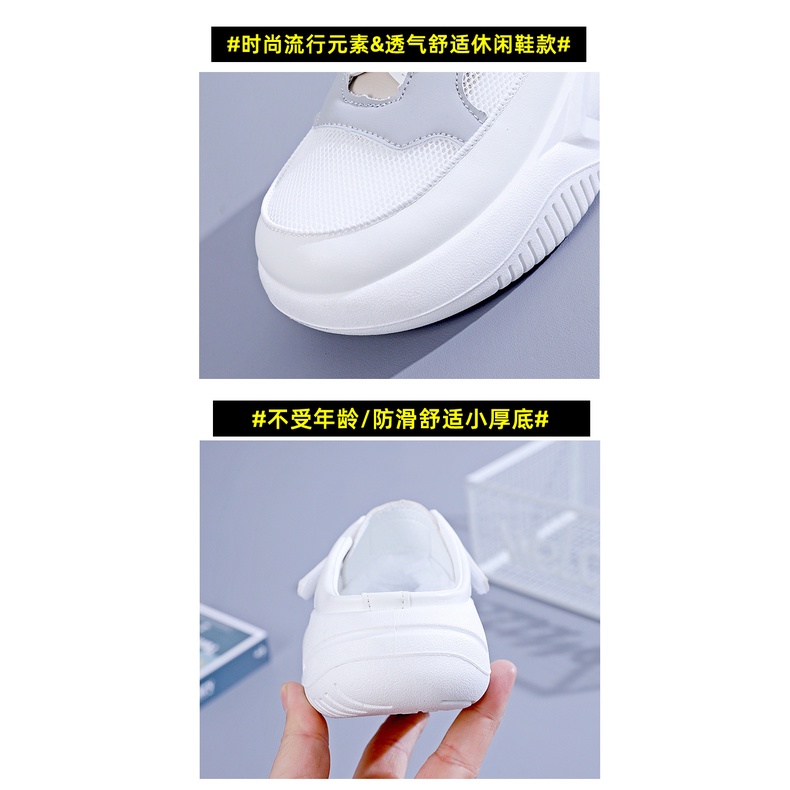 Dép Bít Mũi Đế Dày Phối Lưới Thoáng Khí Thời Trang Mùa Hè 2023 Mới Cho Nữ