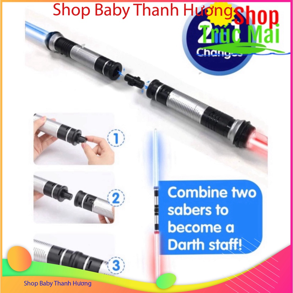 Set 2 Thanh Kiếm đồ xả stress Jedi Sabre Có LED thắp sáng bật sáng Cho Trẻ Em
