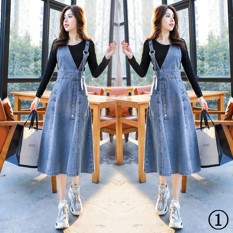 Đầm Yếm Denim Dáng Ôm Dài Vừa Vặn Thời Trang Mùa Hè 2022 Phong Cách Hàn Quốc Cổ Điển Dành Cho Bạn Nữ