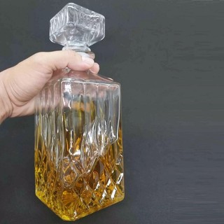 Vỏ chai đựng rượu 1 lít cao cấp mẫu vuông - chai thủy tinh 1000ml siêu trong