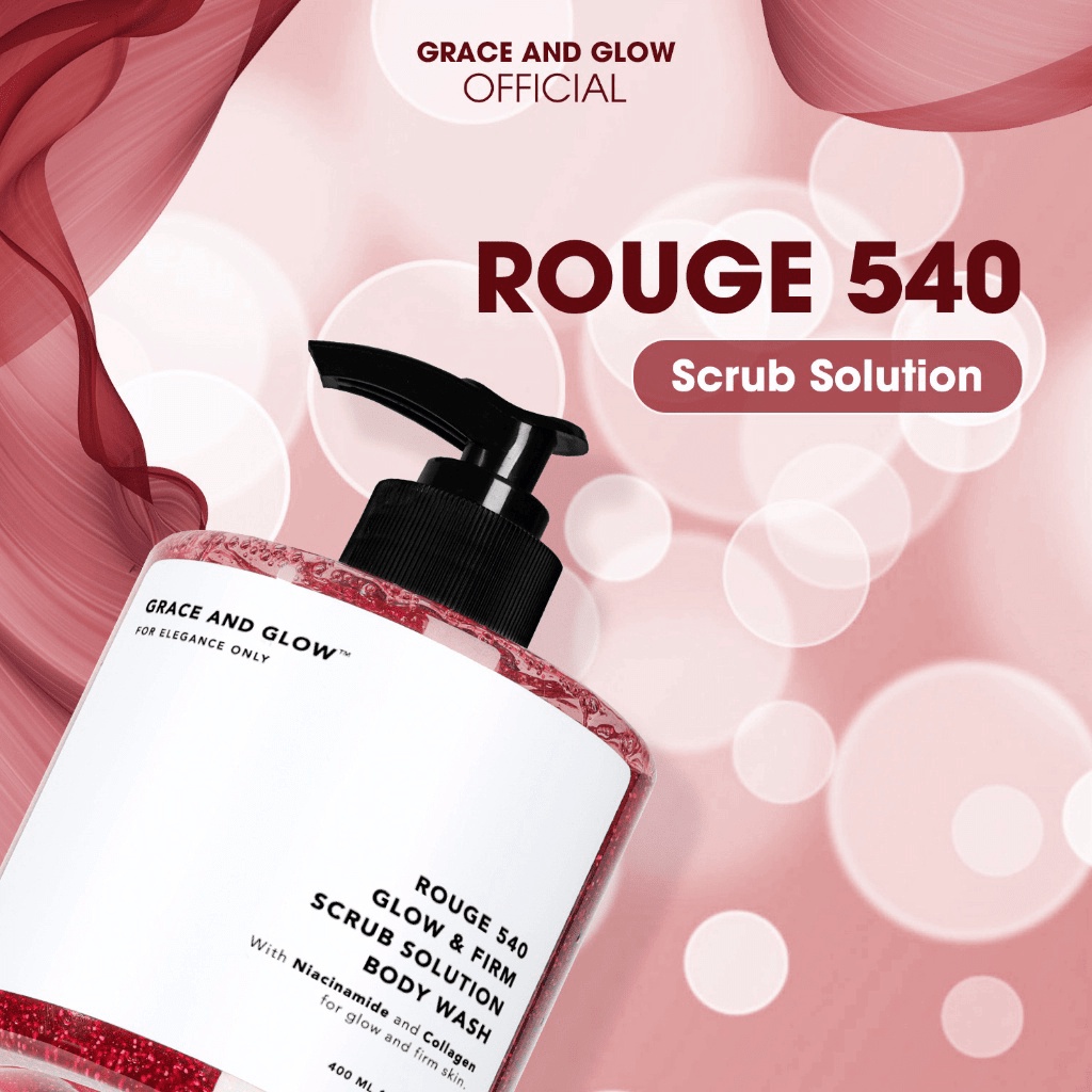 Sữa tắm scrub tẩy da chết Grace and Glow Rouge 540 Scrub Solution body wash