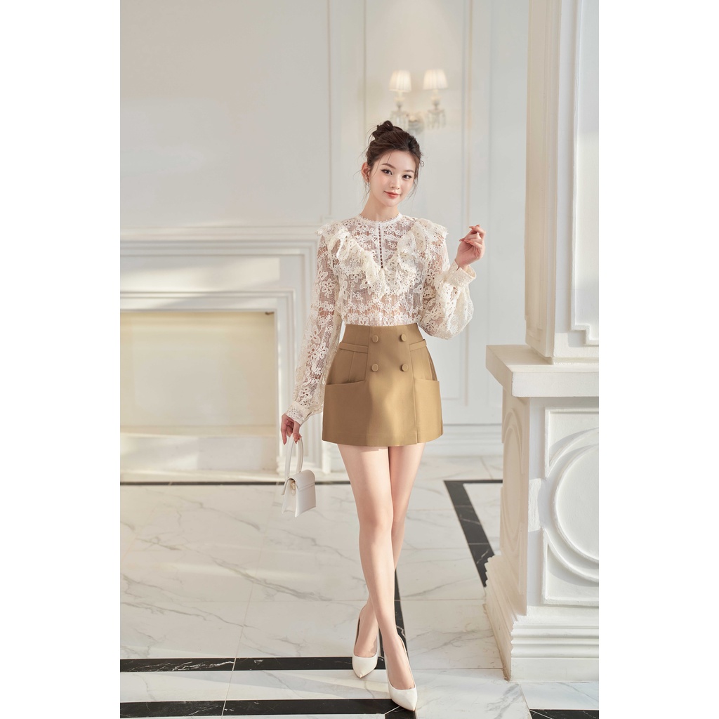 MadebyChloé - Sơ mi ren hoa Babydoll FOREVER YOUNG SHIRT - Thiết kế cao cấp