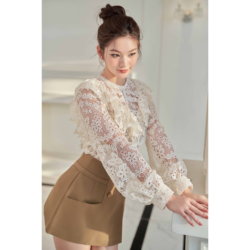 MadebyChloé - Sơ mi ren hoa Babydoll FOREVER YOUNG SHIRT - Thiết kế cao cấp