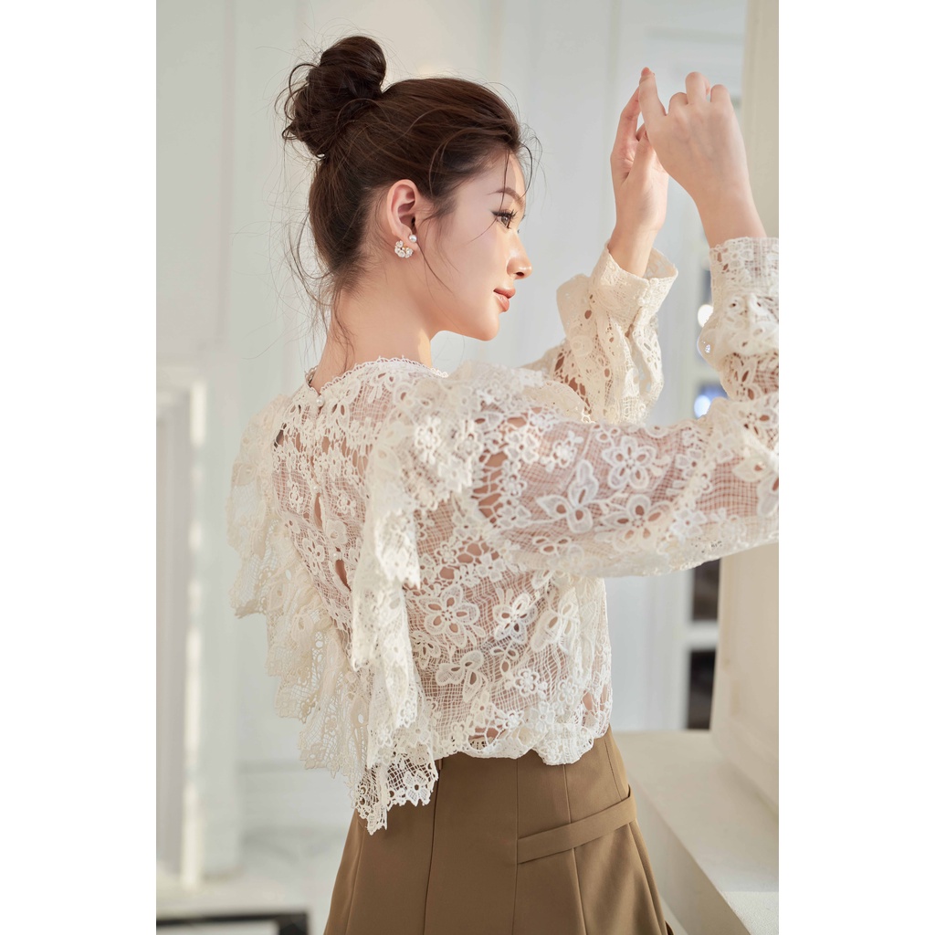 MadebyChloé - Sơ mi ren hoa Babydoll FOREVER YOUNG SHIRT - Thiết kế cao cấp